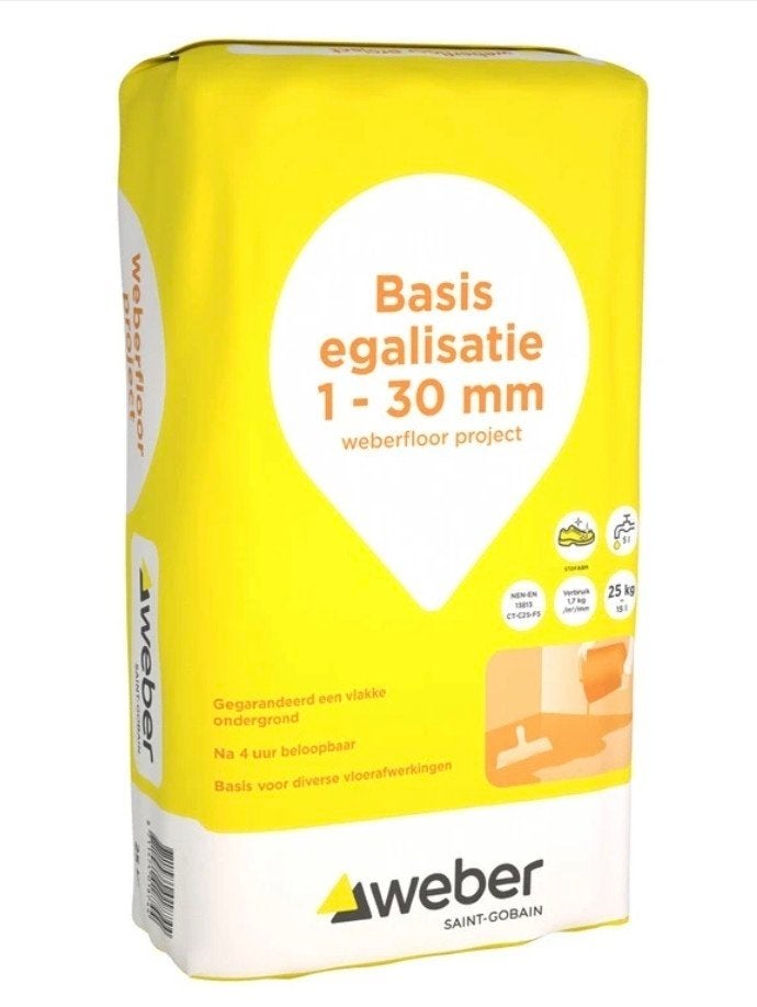 Weber Basis egalisatie 1-30 mm  25kg, Ophalen, Nieuw