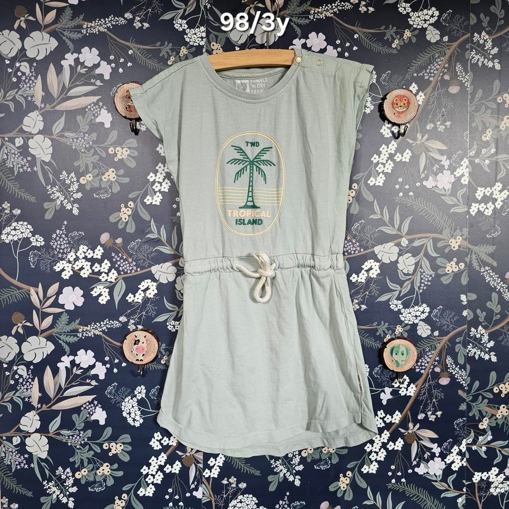 Zomer jurk met palmboom, Ophalen of Verzenden, Zo goed als nieuw, Groen, Boven de knie
