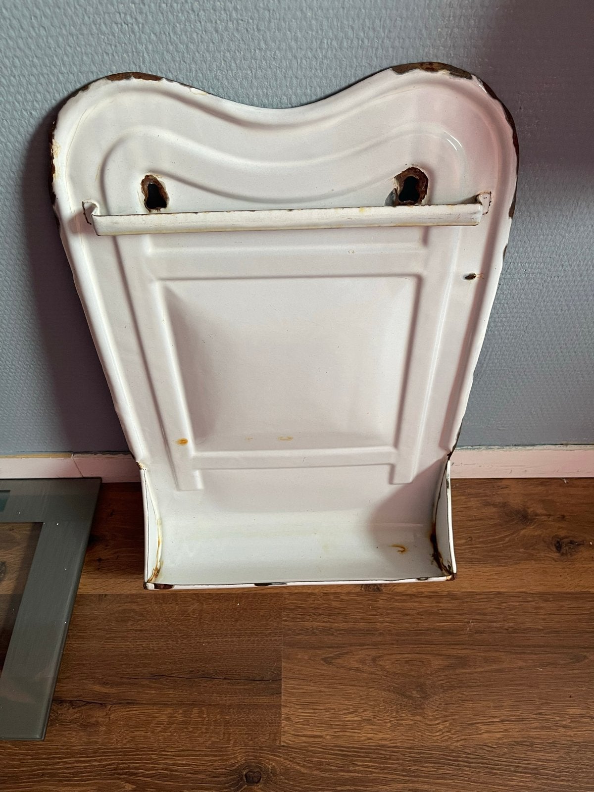 Vintage Emaille Lepelrek - Wit, Ophalen of Verzenden