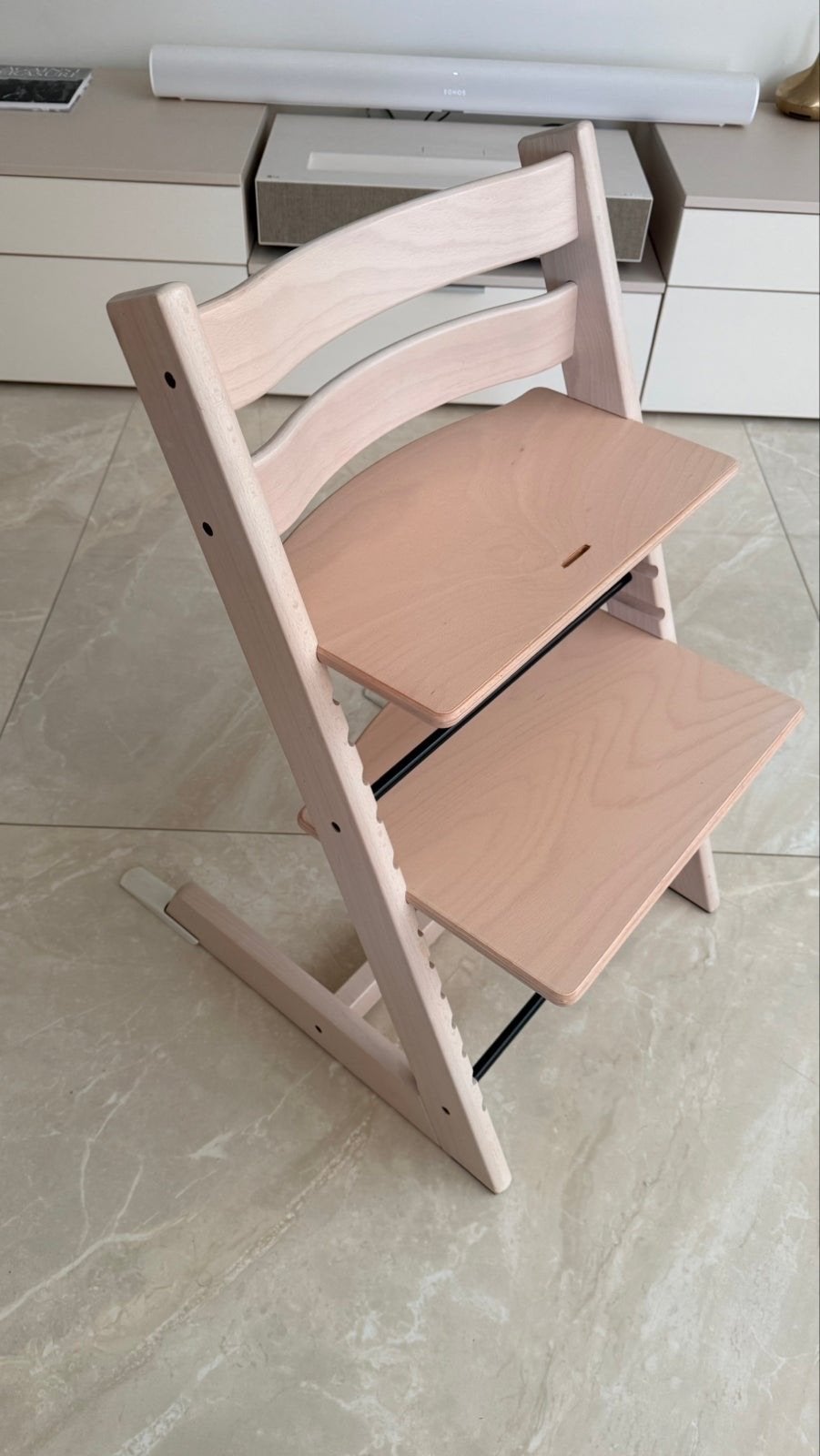 Stokke Tripp Trapp meegroeistoel - Natuurlijk hout, Ophalen, Zo goed als nieuw, Meegroeistoel, Aanschuifbaar