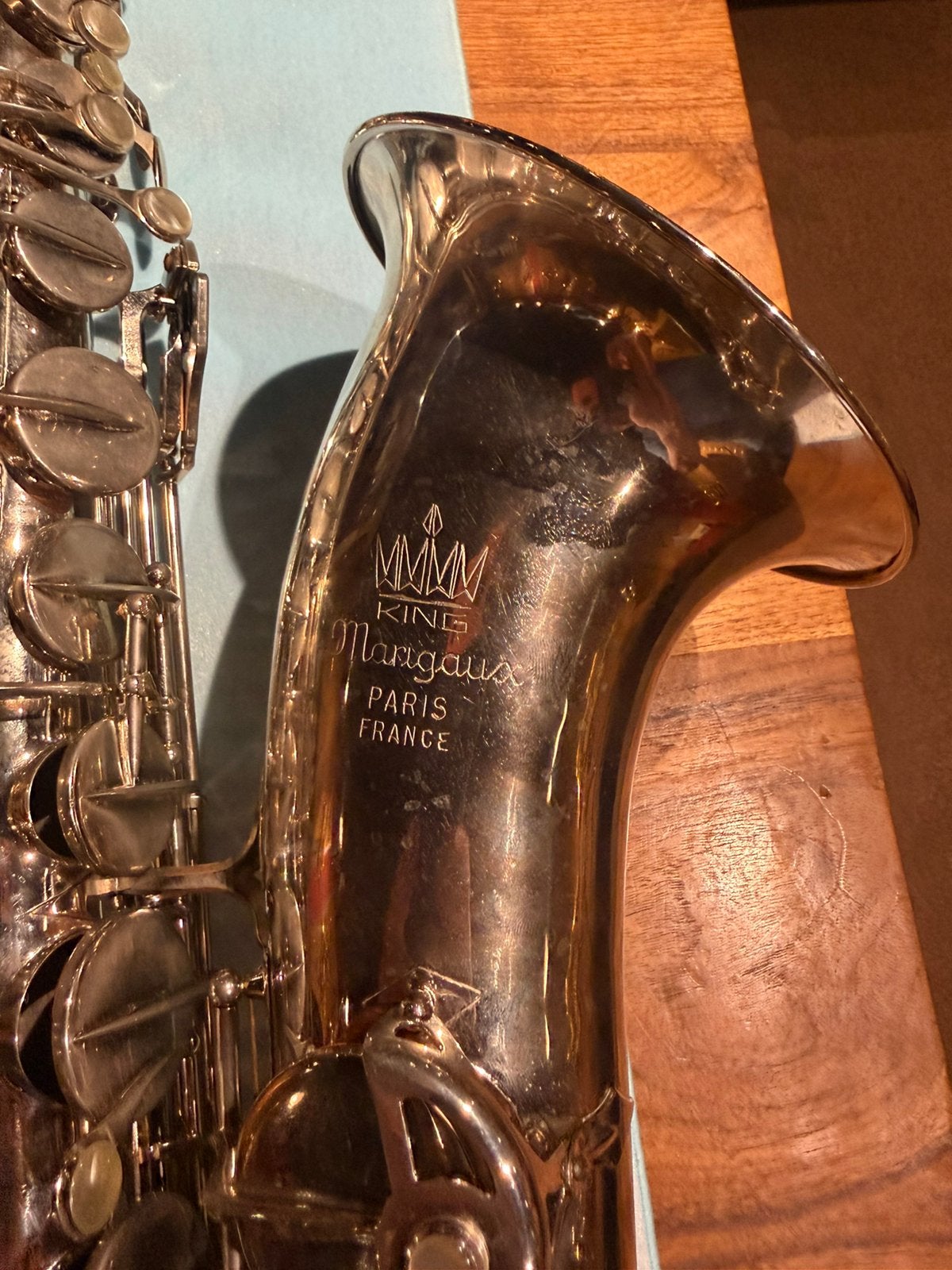 King marigaux tenor sax, Ophalen, Gebruikt, Tenor, Met koffer