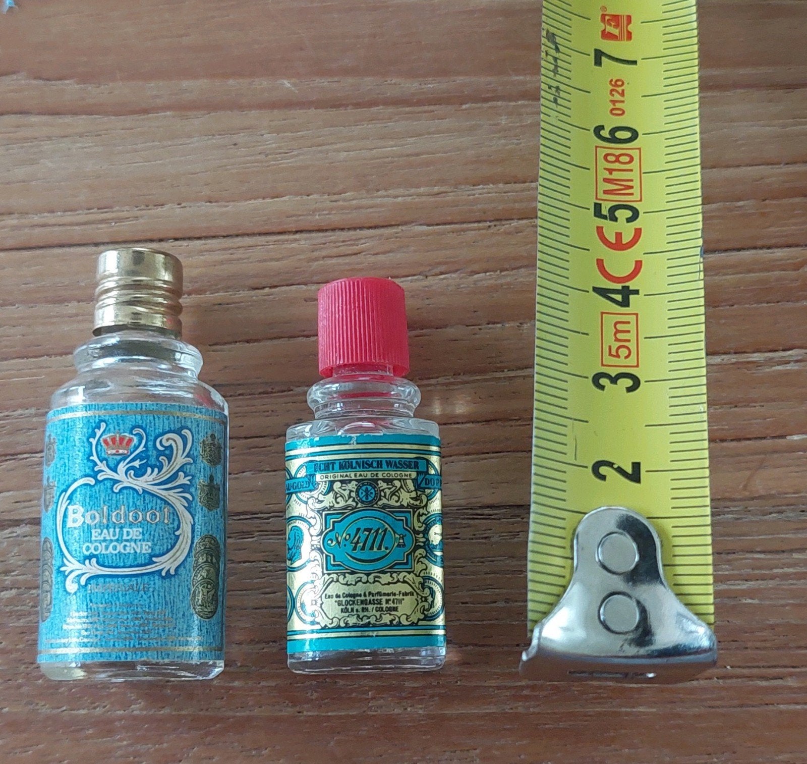 Miniatuur vintage parfumflesjes 4711 en Boldoot Eau de Colog, Ophalen of Verzenden
