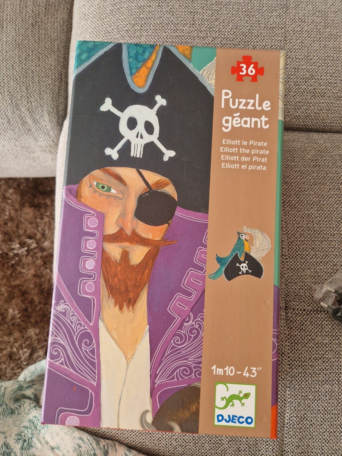 Djeco Reuzenpuzzel Elliott de Piraat (36 stukjes), Ophalen, 10 tot 50 stukjes, Zo goed als nieuw