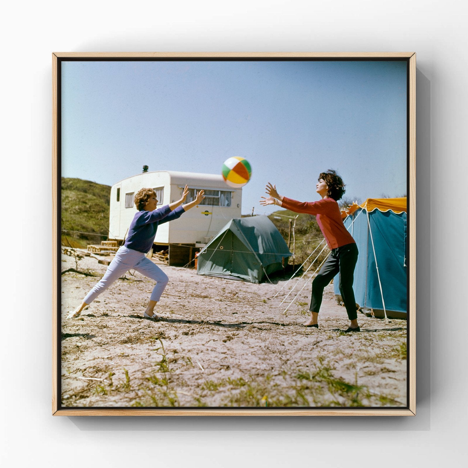 Jaren 60 camping life vintage fotografie decoratie dia kleur, Minder dan 50 cm, Oorspronkelijke maker, Ophalen of Verzenden, Zo goed als nieuw