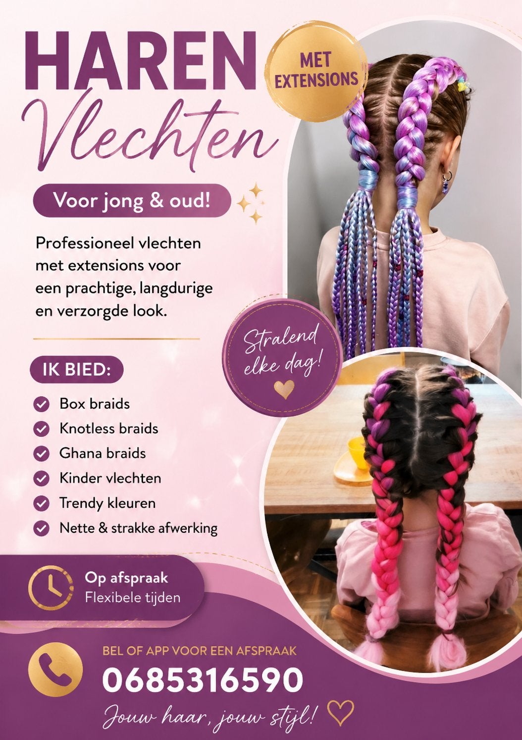 Vlechten braids extensions, Ophalen of Verzenden, Nieuw, Pruik of Haarverlenging