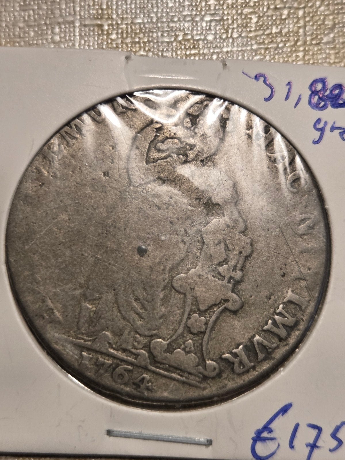 Zilveren 3 gulden  munt 1764, Oostenrijkse Nederlanden, Ophalen of Verzenden, Zilver, Losse munt, Zilver