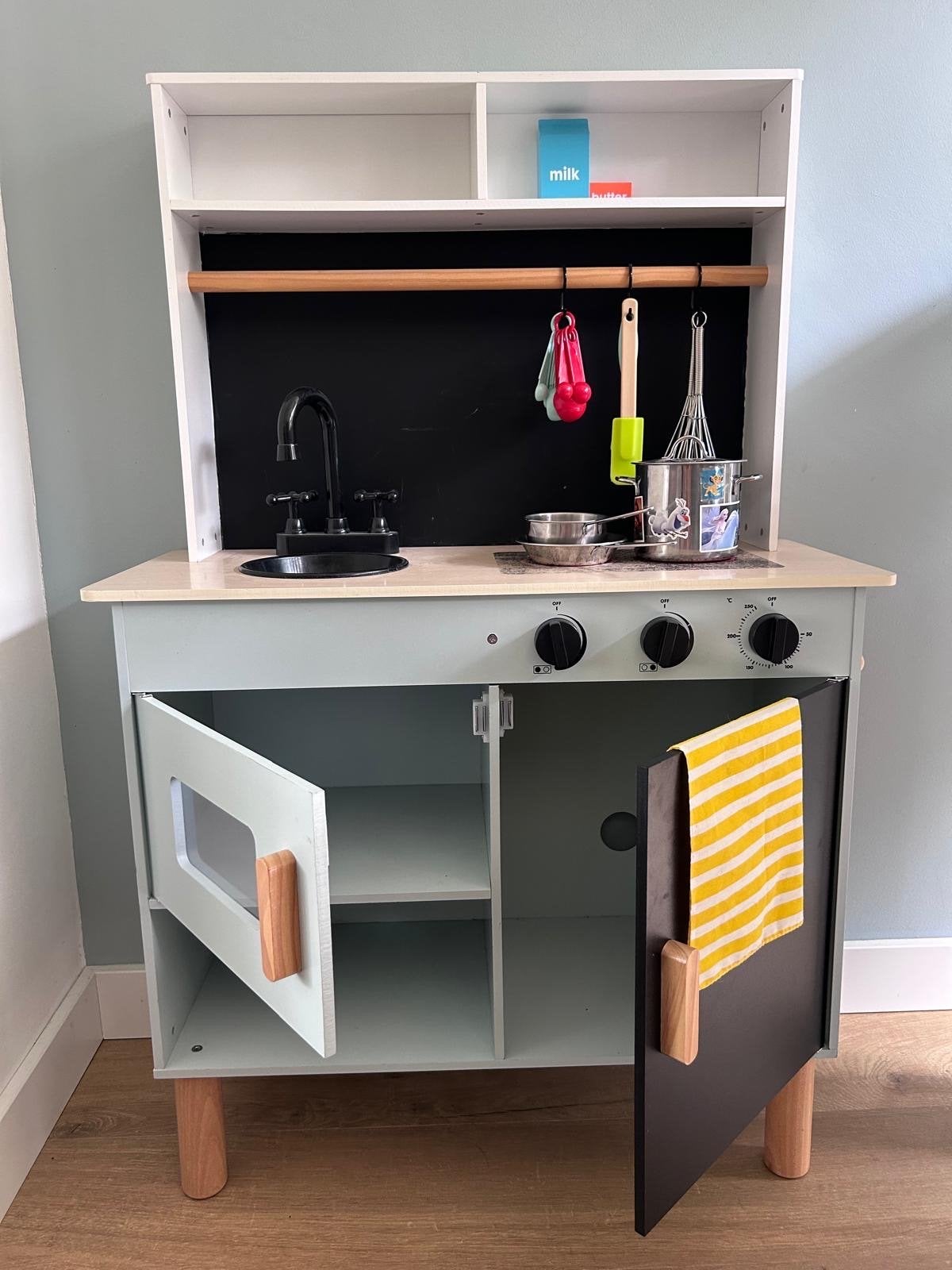 Houten speelkeuken met uitgebreide accessoires set, Ophalen of Verzenden, Zo goed als nieuw, Knutselen