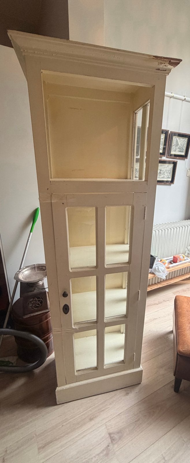 Vitrinekast 180x62x35 cm - Rotterdam Schiebroek/Hillegersber, Gebruikt, 150 tot 200 cm, 25 tot 50 cm, Overige houtsoorten
