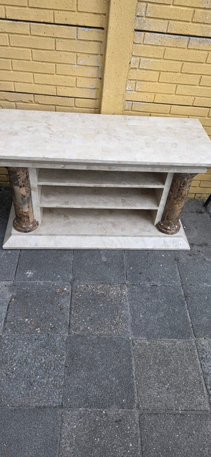 Mooie marmeren salontafel met opbergruimte, Huis en Inrichting, Overige materialen, Gebruikt, Klassiek, Tijdloos, Minder dan 100 cm