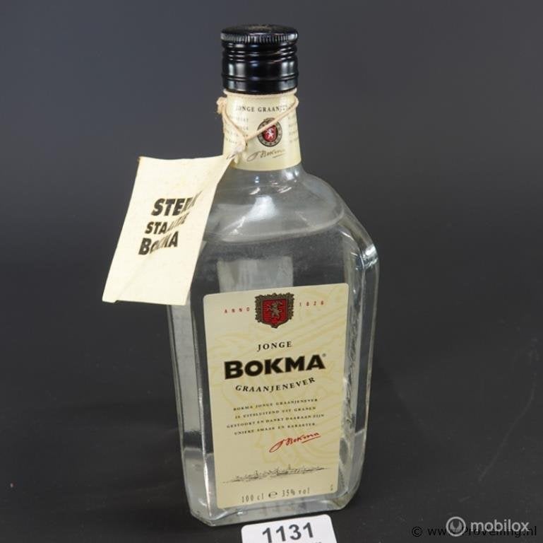 Online Veiling: Fles Bokma Jonge Graanjenever, Verzamelen, Gebruikt
