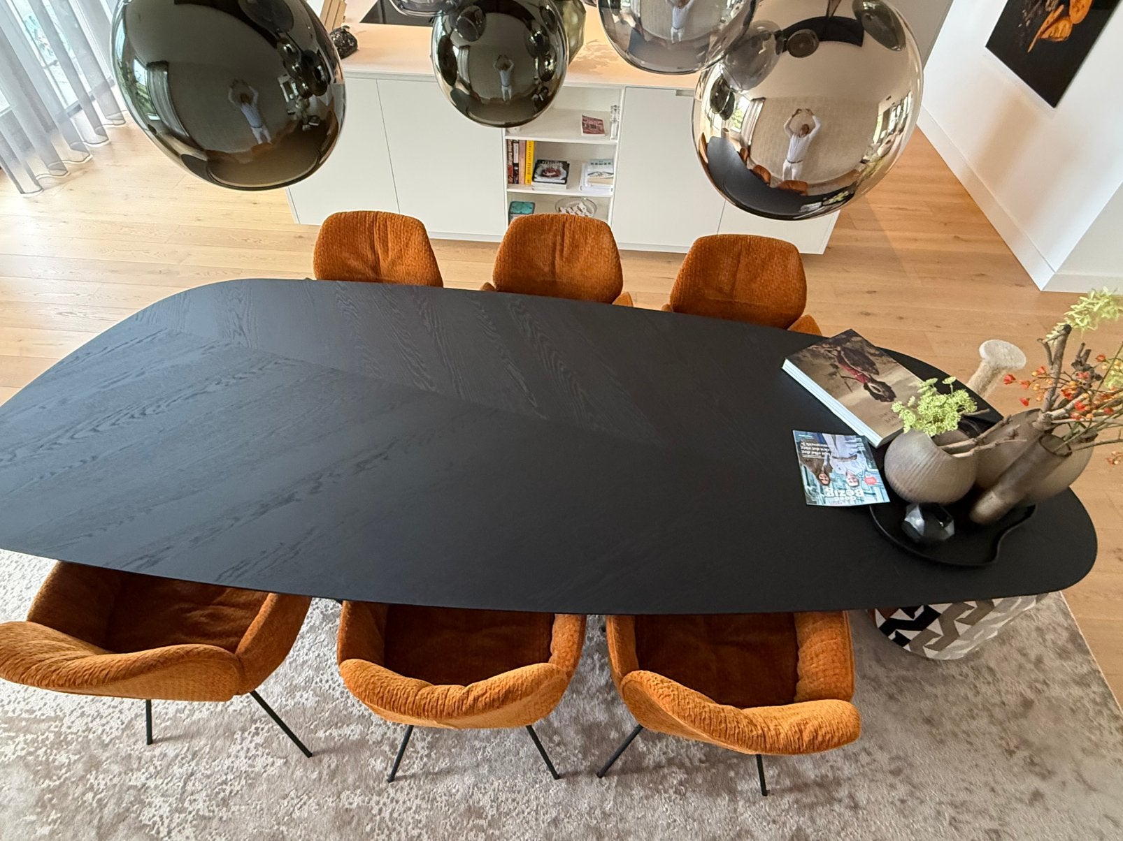 Mobitec Dolmen Eettafel 300 x 120 cm + 6 stoelen, Huis en Inrichting, 100 tot 150 cm, Eikenhout, 200 cm of meer, Ophalen of Verzenden