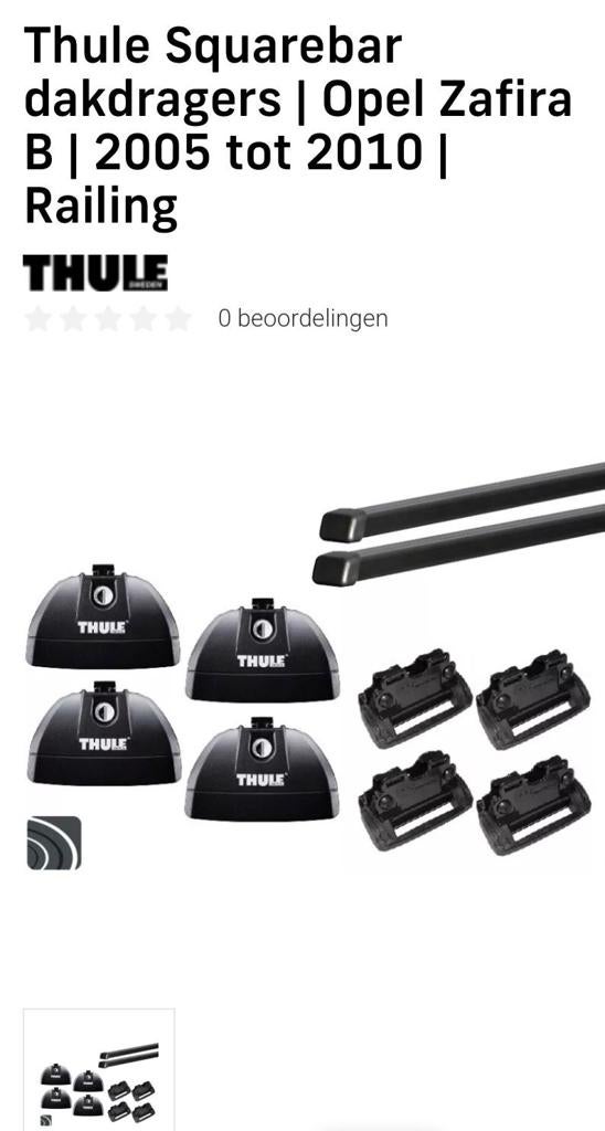 Thule dakdragers opel zafira 2005-2010, Ophalen, Gebruikt