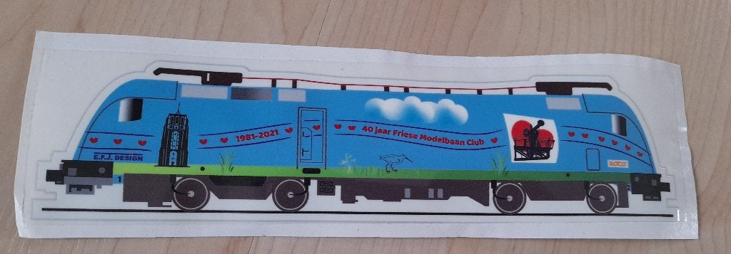 NIEUW STICKER TREIN 40 JAAR FRIESE MODELBAAN CLUB 1981-2021, Ophalen of Verzenden, Nieuw