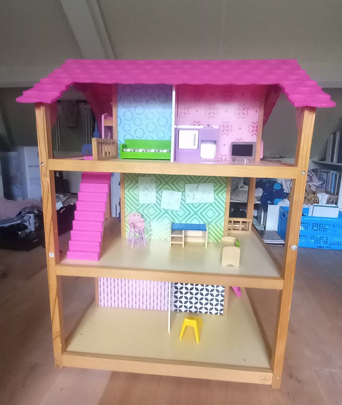 Groot Barbie poppenhuis met meubels, Ophalen, Zo goed als nieuw, Barbie