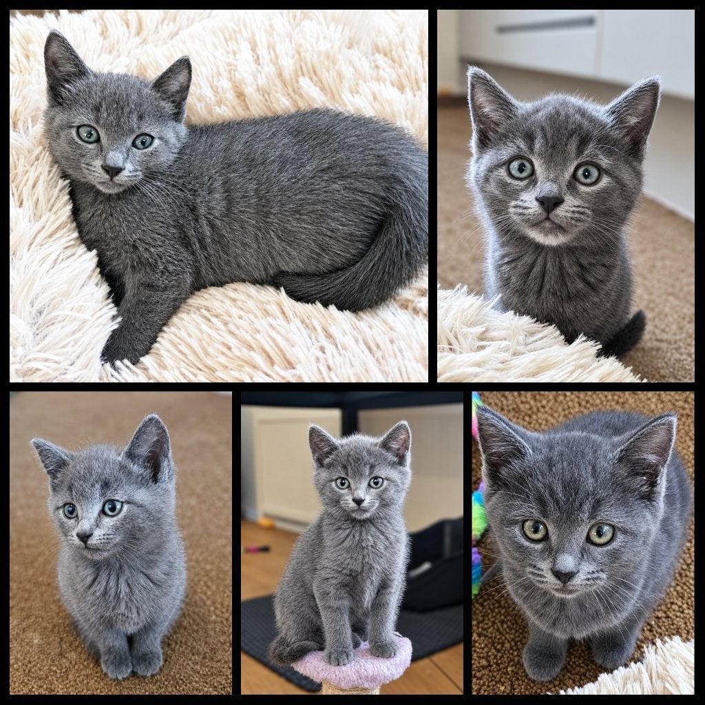 Kruising Blauwe RusxBritse korhaar kittens, Dieren en Toebehoren, Meerdere dieren, Ontwormd, 0 tot 2 jaar
