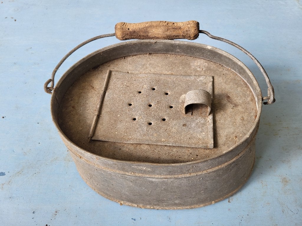 Zinken visbewaarbakje, Tuin en Terras, Overige materialen, Gebruikt, Minder dan 30 cm, Minder dan 60 cm