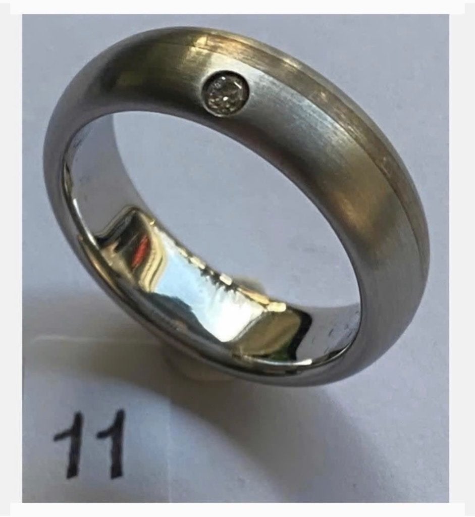 Sale ring RVS zilver briljant, maat 17,5, Sieraden, Tassen en Uiterlijk, Ringen, IJzer of Staal, Nieuw, Ophalen of Verzenden, X