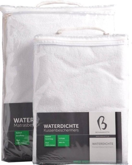 Bonnanotte waterdichte matrasbeschermer badstof, nieuw, Matrasbeschermer, Wit, Katoen, Nieuw