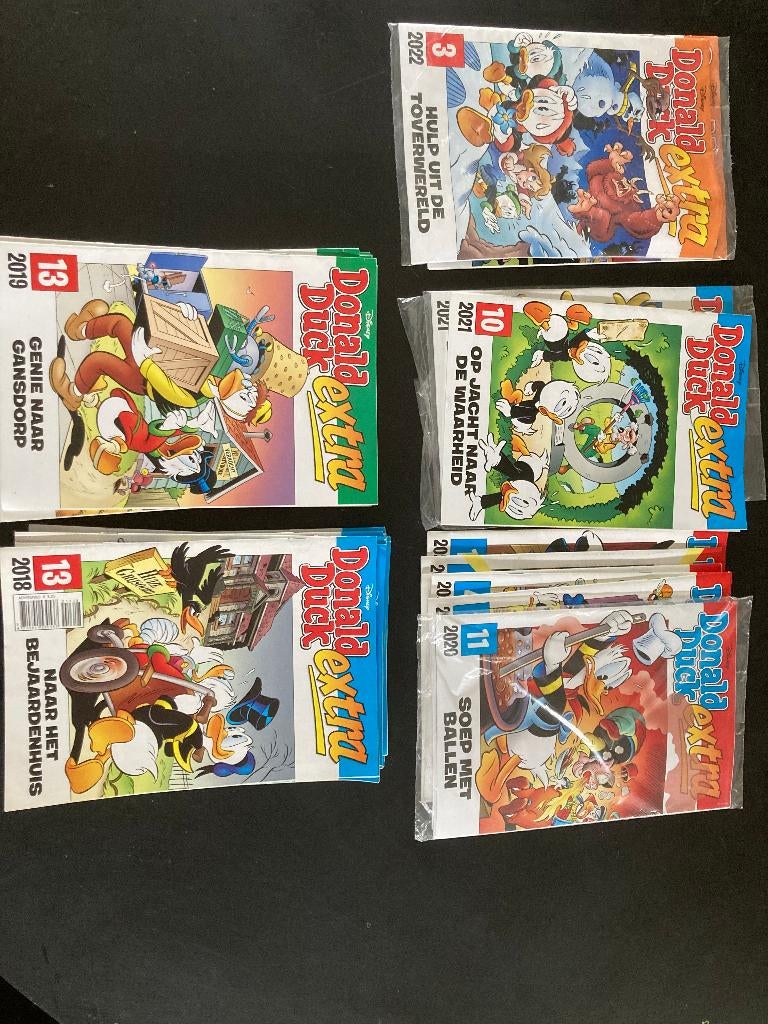 Donald duck extra (2018 en 2019 compleet) + 11 andere, Boeken, Strips | Comics, Complete serie of reeks, Ophalen of Verzenden