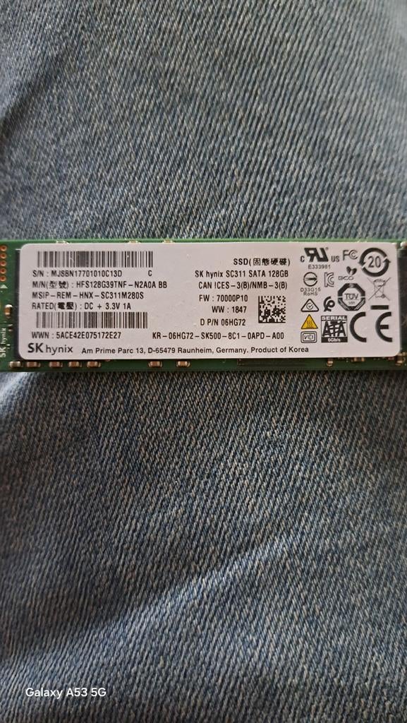 SK Hynix SC311 SATA 128GB, Computers en Software, Harde schijven, Intern, 128gb, Ophalen of Verzenden, Zo goed als nieuw