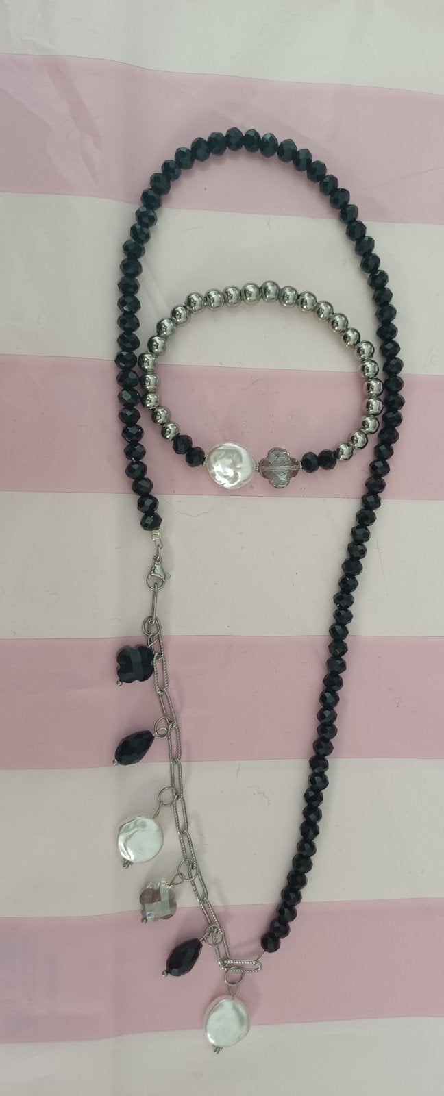 Stainless steel ketting en armband, Sieraden, Tassen en Uiterlijk, Kettingen, Ophalen of Verzenden, Nieuw, Zilver, Overige materialen