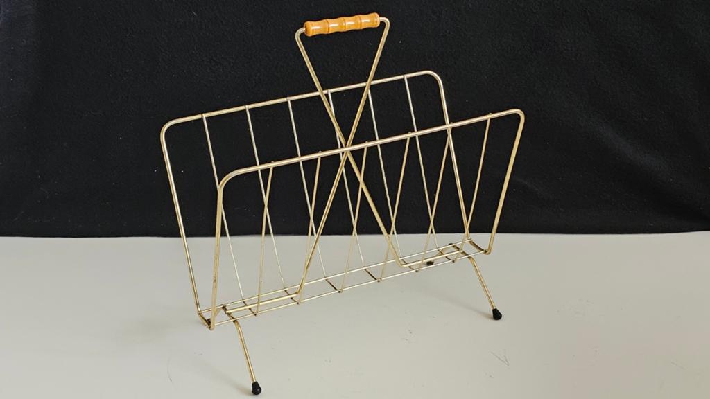 Brass vintage tijdschriftenrek jr. 50/60, Antiek en Kunst, Ophalen of Verzenden