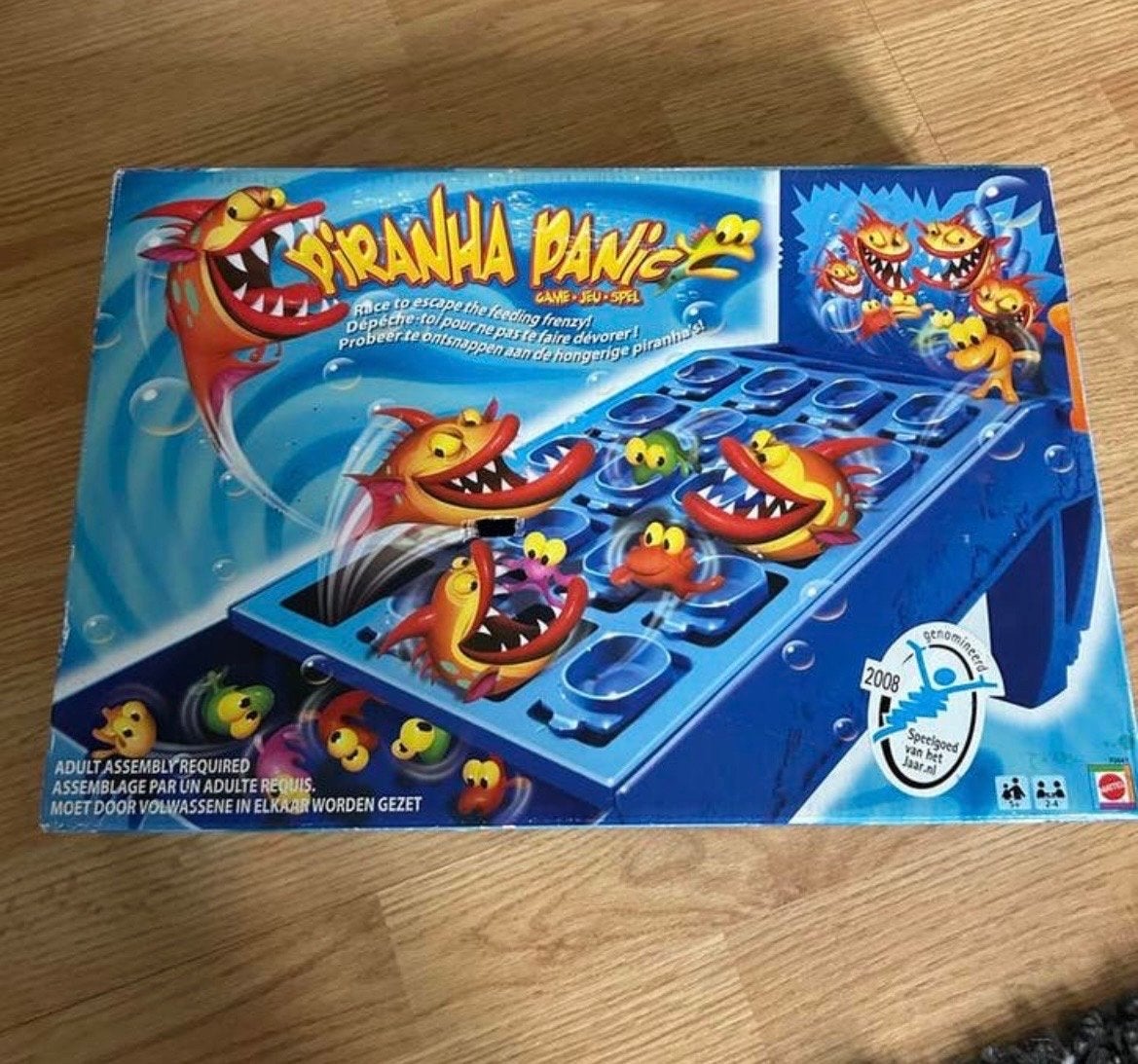 Piranha Panic bordspel - Ontsnap aan de hongerige piranha's!, Drie of vier spelers, Verzenden, Gebruikt