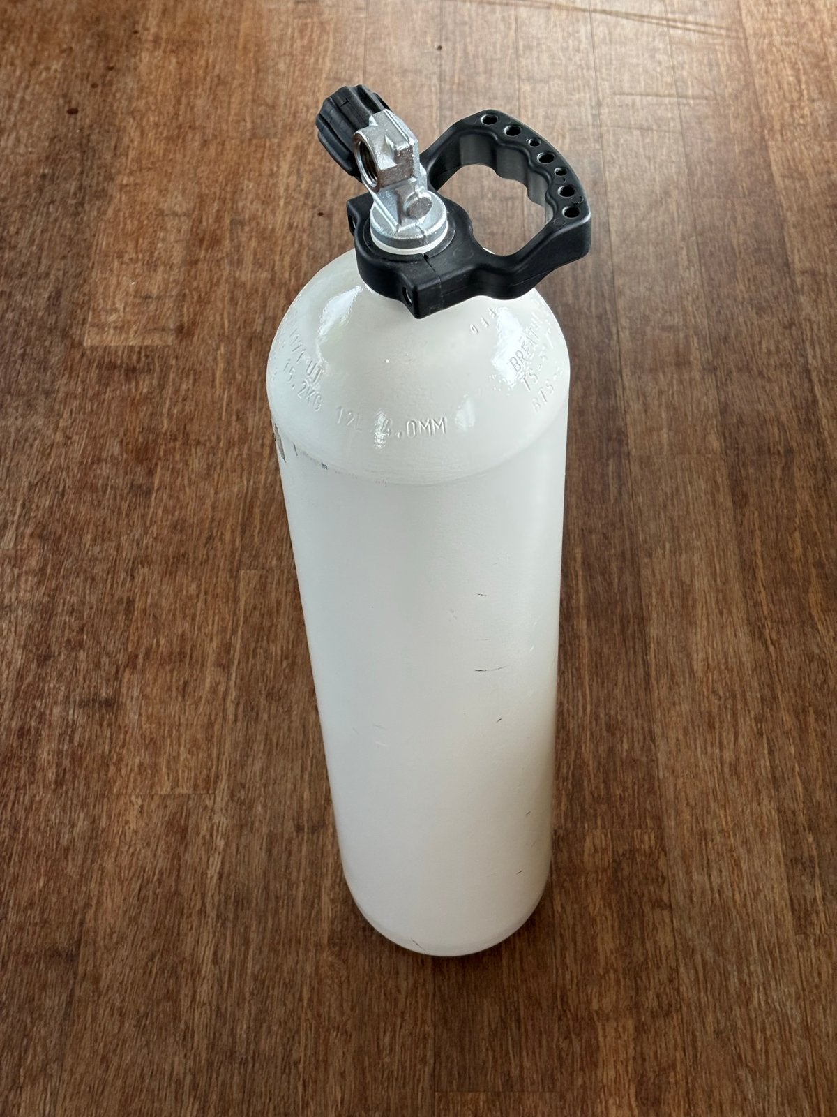 Duikfles 232 bar 12 liter - Lang model met kraan en handvat, Watersport en Boten, Duiken, Ophalen, Zo goed als nieuw, Duikfles