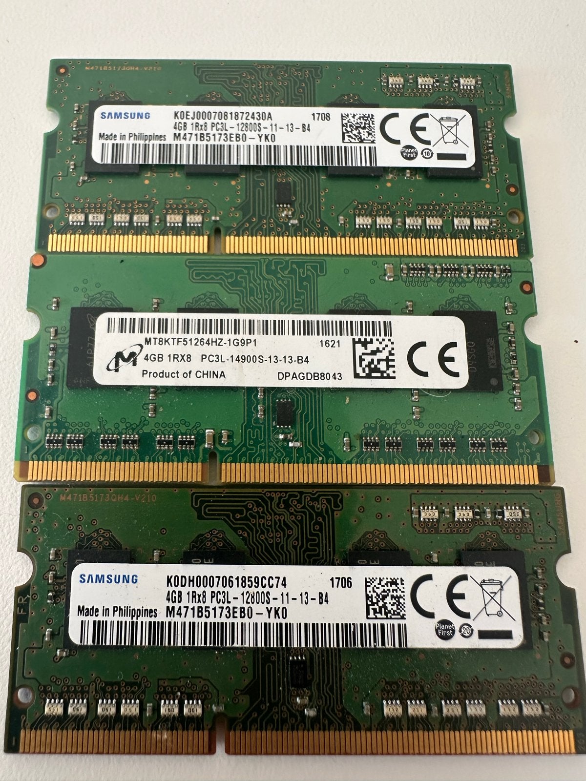 3x 4GB DDR3L RAM Geheugenmodules (12GB Totaal), Computers en Software, RAM geheugen, Gebruikt, DDR3, Ophalen of Verzenden, Laptop
