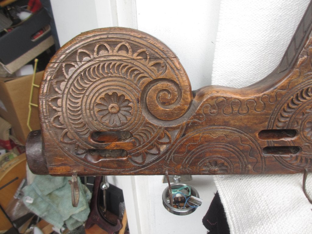 Vintage Primitieve Portugese Ossen Juk, Houtsnijwerk, Ophalen