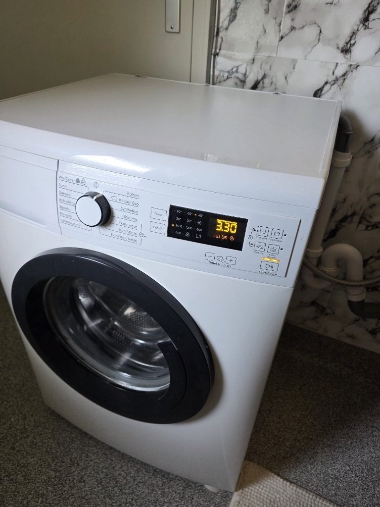 Wasmachine, Witgoed en Apparatuur, Wasmachines, Ophalen, Zo goed als nieuw, 1200 tot 1600 toeren, 85 tot 90 cm