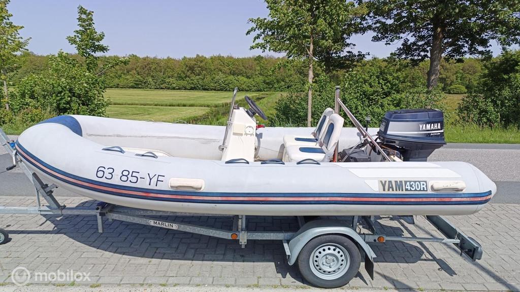 Yam 430R Rib met Yamaha 40 pk Autolube + Consolebesturing, Watersport en Boten, Rubberboten, Gebruikt, Yam, Yam, Benzine