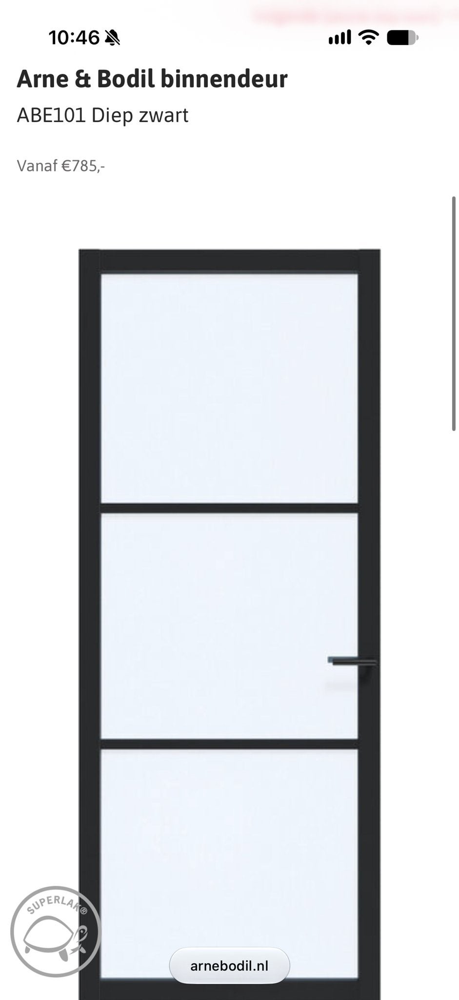 Nieuwe Arne & Bodil binnendeur ABE101 Diep zwart, Ophalen, 80 tot 100 cm, 215 cm of meer, Binnendeur
