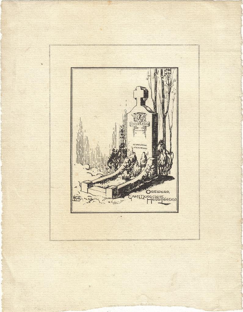 Huib Luns penlitho "Ontwerp Grafmonument Henri Leeuw", Ophalen