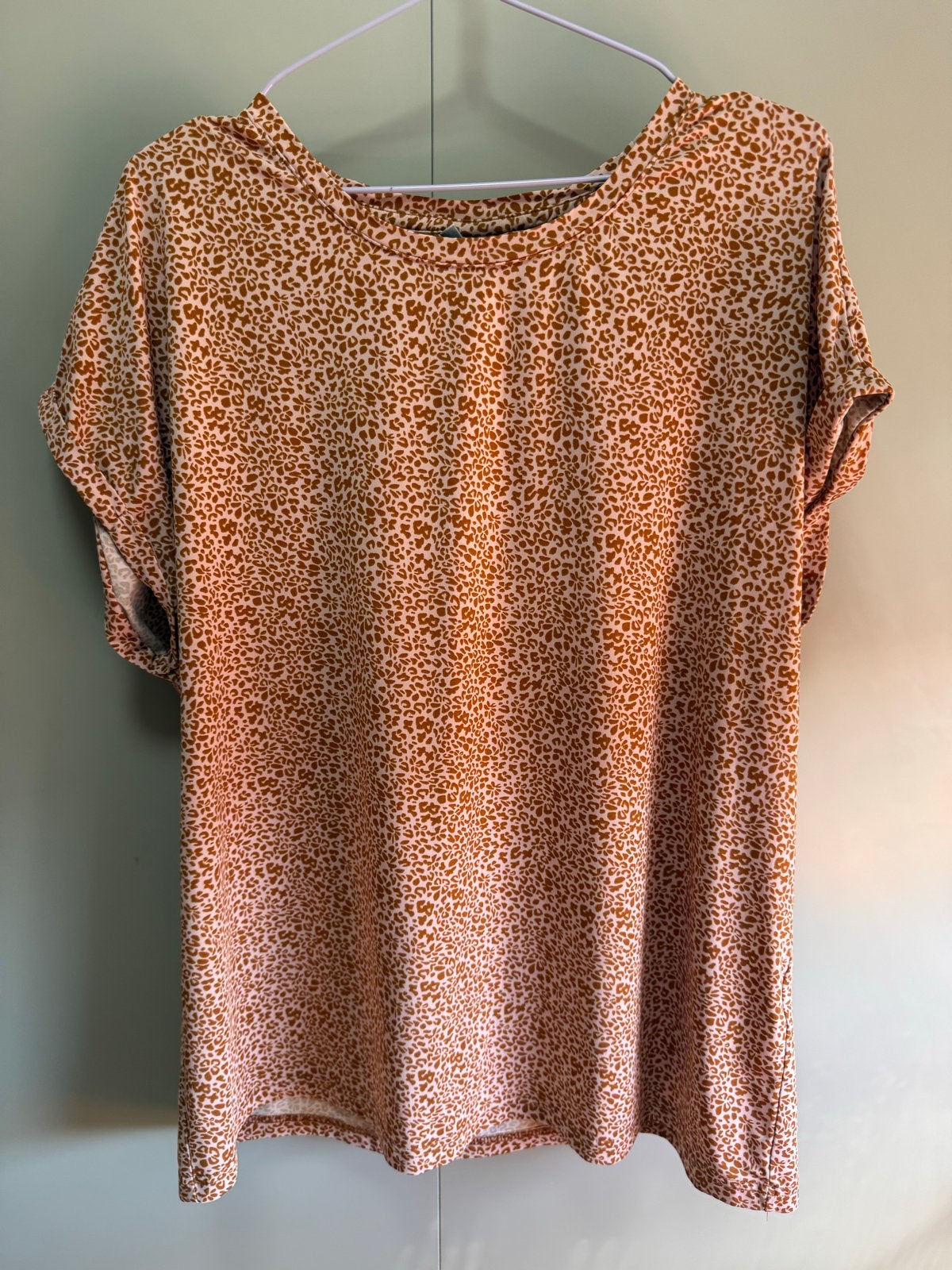 Fransa travelstof T-shirt met korte mouwen / maat XL, Maat 46/48 (XL) of groter, Oranje, Ophalen of Verzenden, Zo goed als nieuw