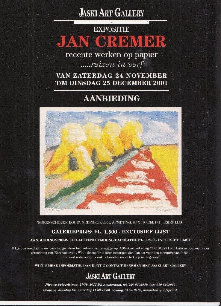 Jan Cremer -Tijdschrift advertentie in affiche vorm 2001, Antiek en Kunst, Ophalen of Verzenden