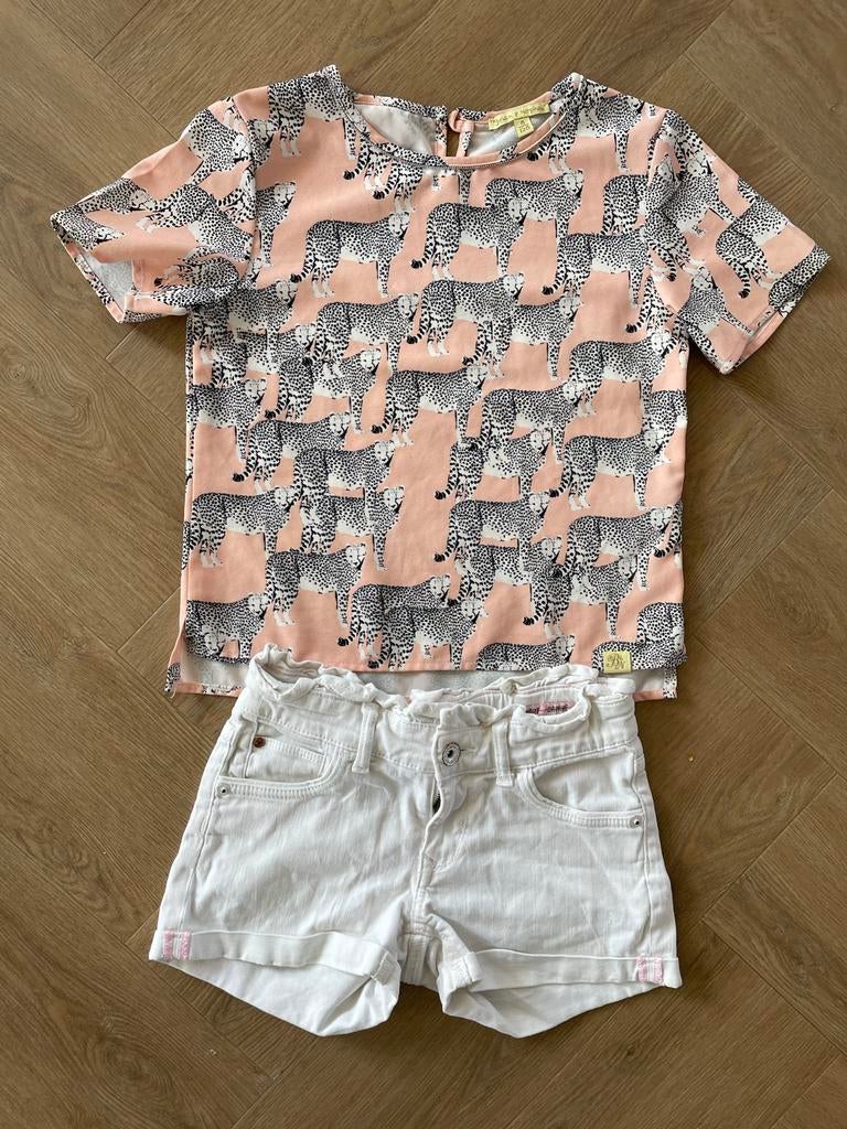 Brian & nephew Leopard print shirt maat 128, Verzenden, Nieuw, Meisje, Shirt of Longsleeve