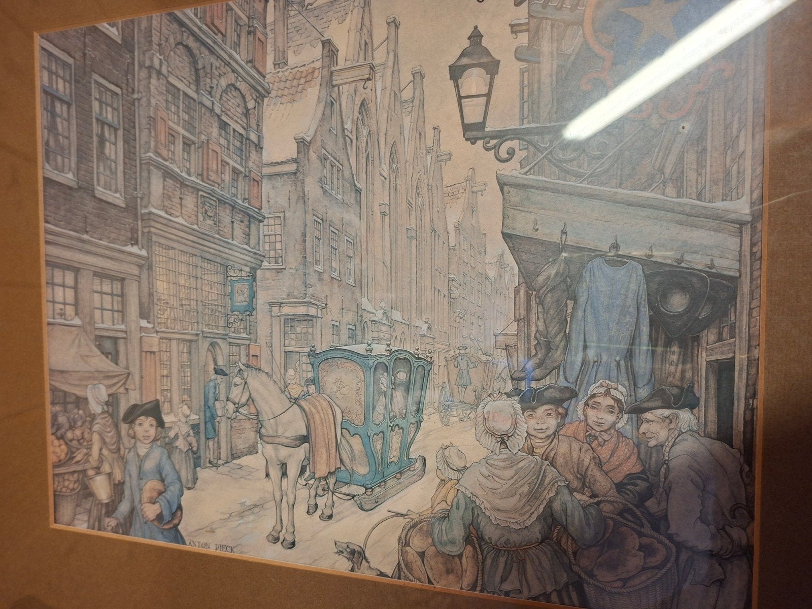 2 grote lijsten met prenten van Anton Pieck, Ophalen, 1980 tot heden, Zo goed als nieuw, Overige onderwerpen