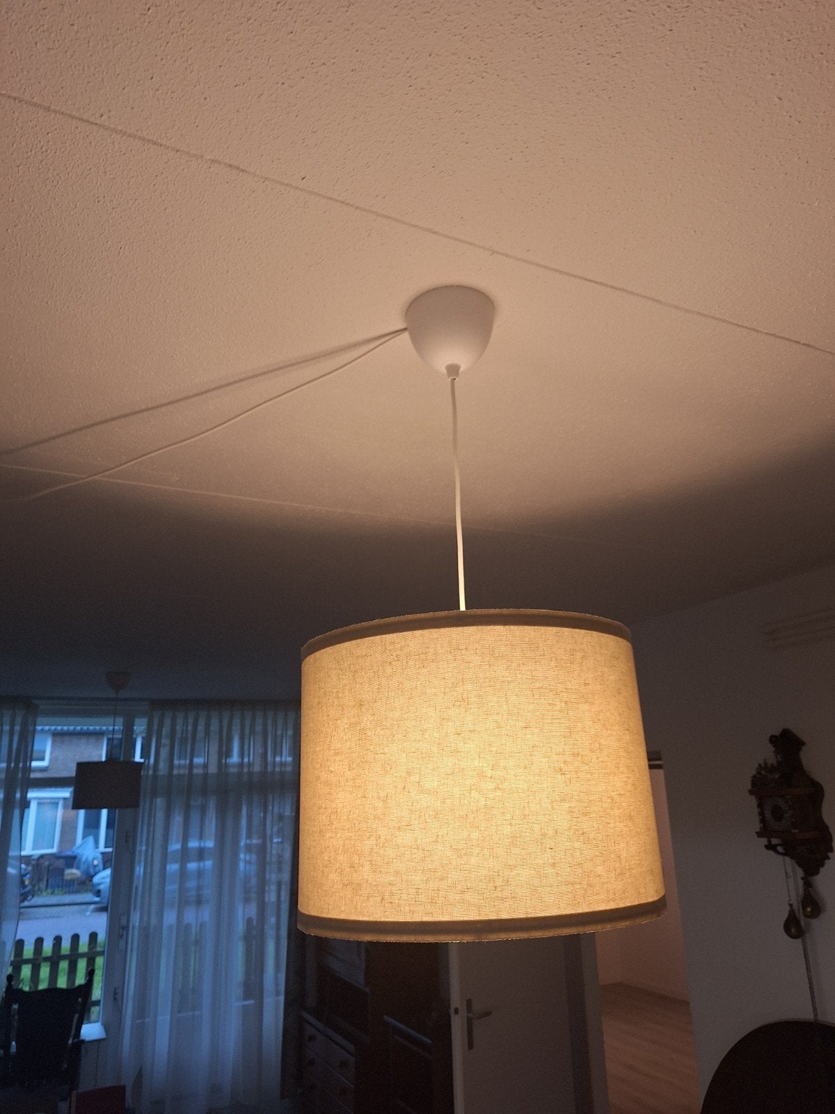 IKEA Ringsta linnen lampenkap met snoer en fitting, Ophalen, Gebruikt, Modern, Scandinavisch, Textiel