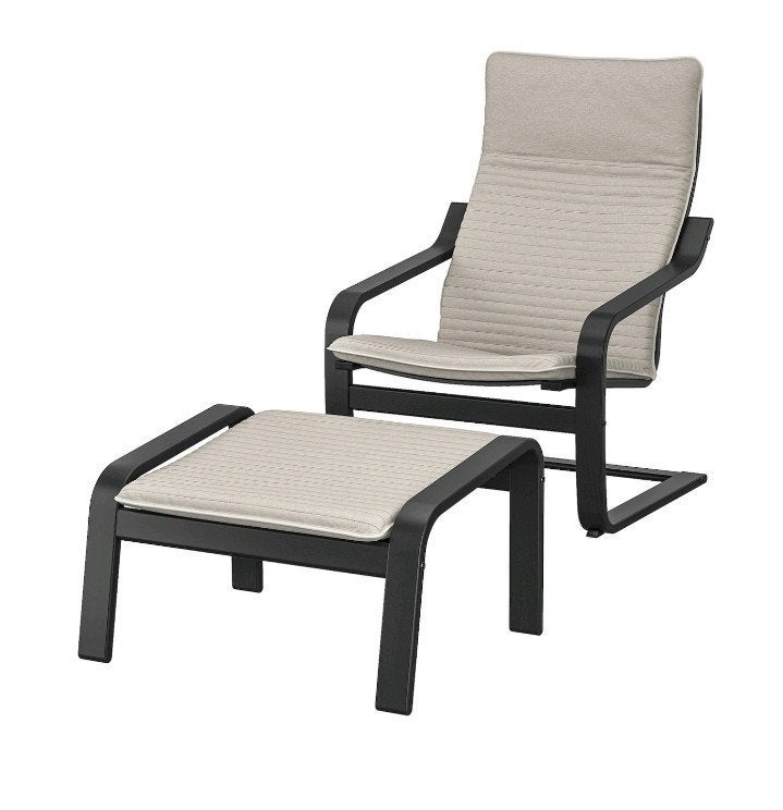 IKEA Poang fauteuil/stoel inclusief bankje., Ophalen, Gebruikt, Overige kleuren, Fauteuil en Voetenbank