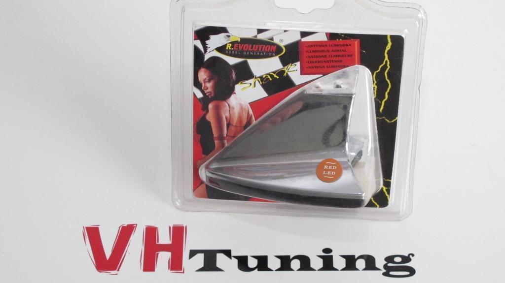 R. EVOLUTION 13861 haaienvin antenne chroom LED rood, Ophalen of Verzenden