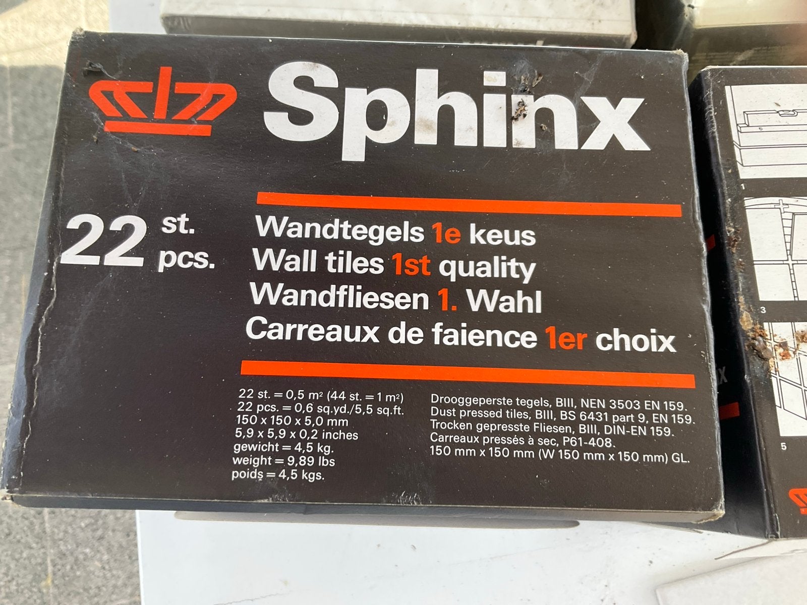 Sphinx Wandtegels 1e keus - 22 stuks (0.5 m²) 5 dozen., Doe-het-zelf en Verbouw, Nieuw, Ophalen of Verzenden, Minder dan 20 cm