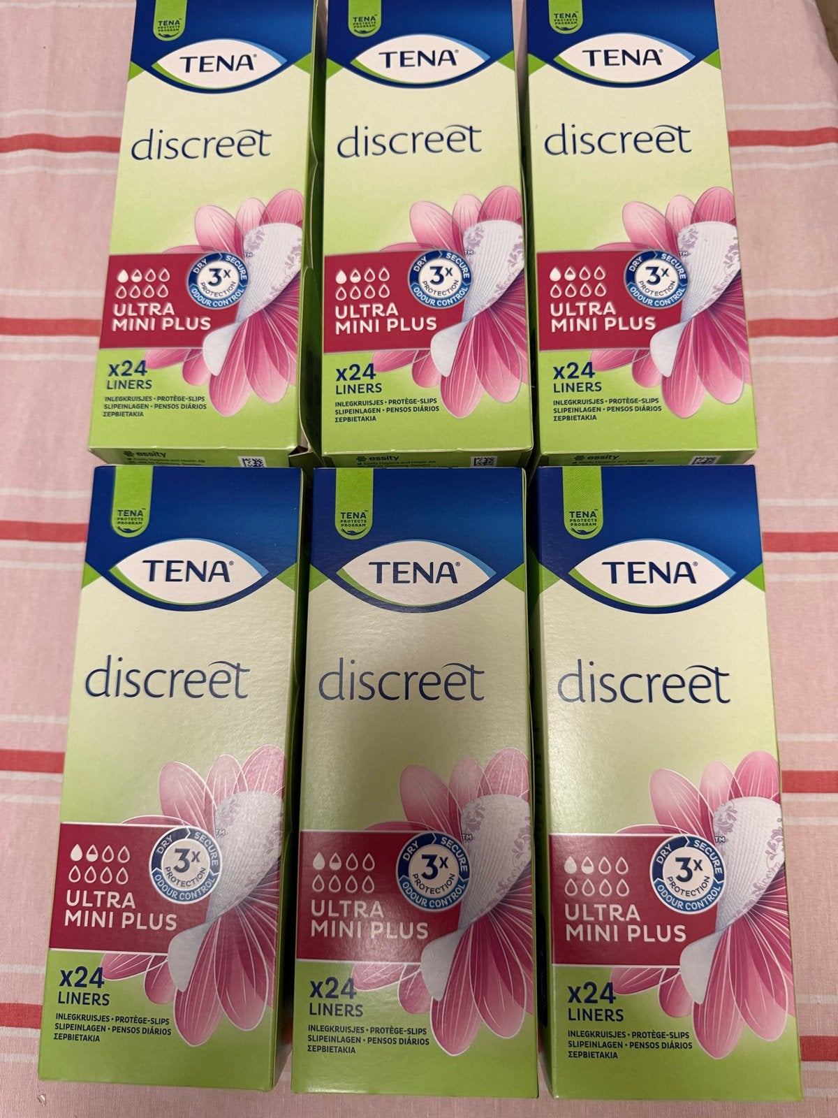Tena discreet 24 liners inlegkruisje, 6 doosjes, Ophalen of Verzenden, Nieuw