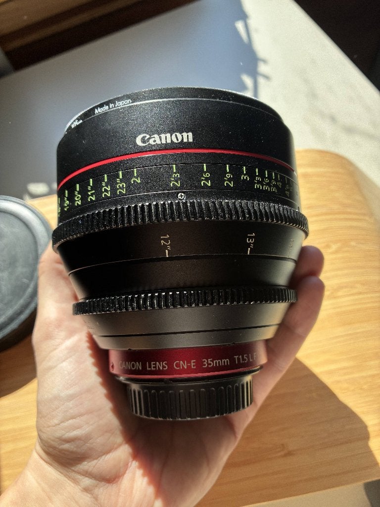 Canon CN-E 35mm T1.5 L F Cine – Canon EF, Canon, 35 mm, Ophalen of Verzenden, Zo goed als nieuw