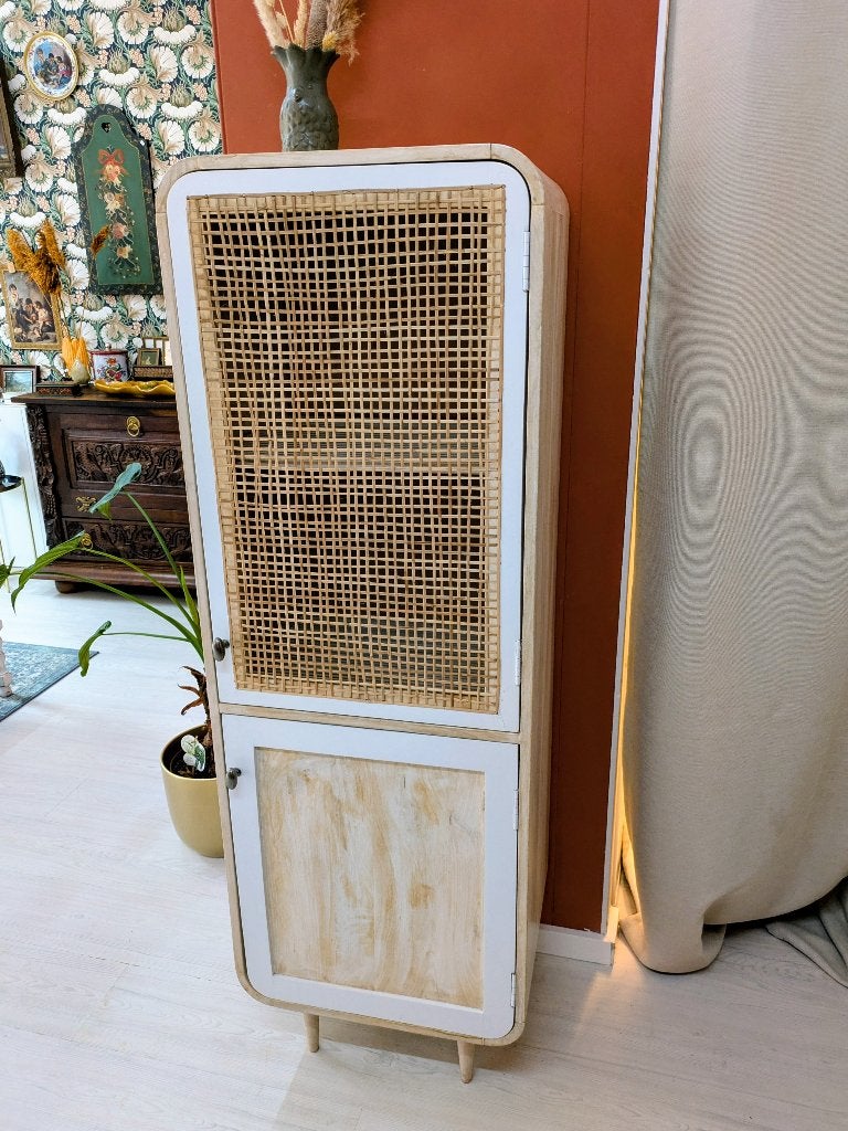 Rotan Opbergkast Webbing Japandi, Met deur(en), Overige materialen, Zo goed als nieuw, X