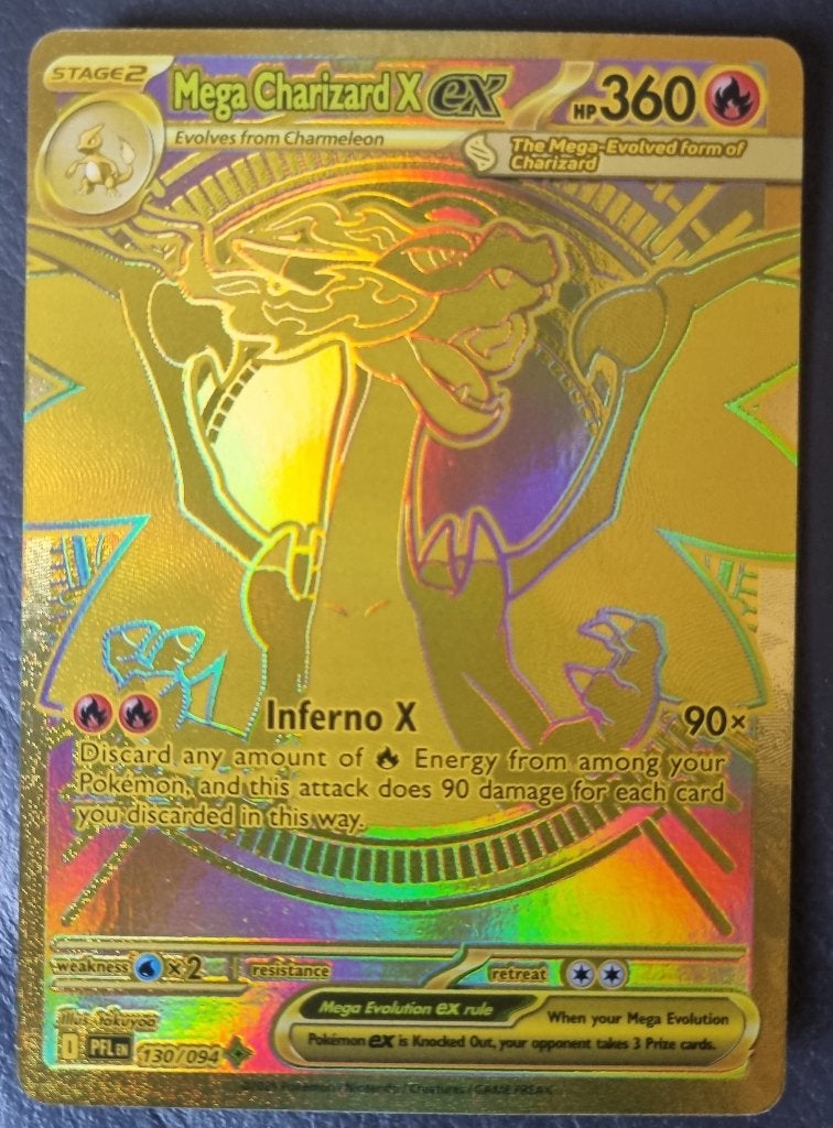 Mega Charizard X ex (PFL 130), Ophalen, Zo goed als nieuw, Losse kaart, Foil