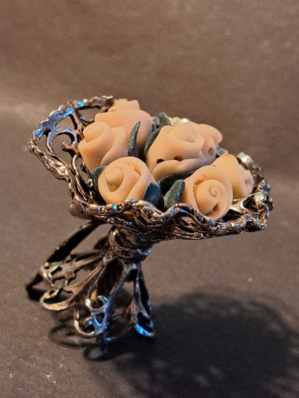Miniatuur bloemboeket zilver, Ophalen of Verzenden, Zilver