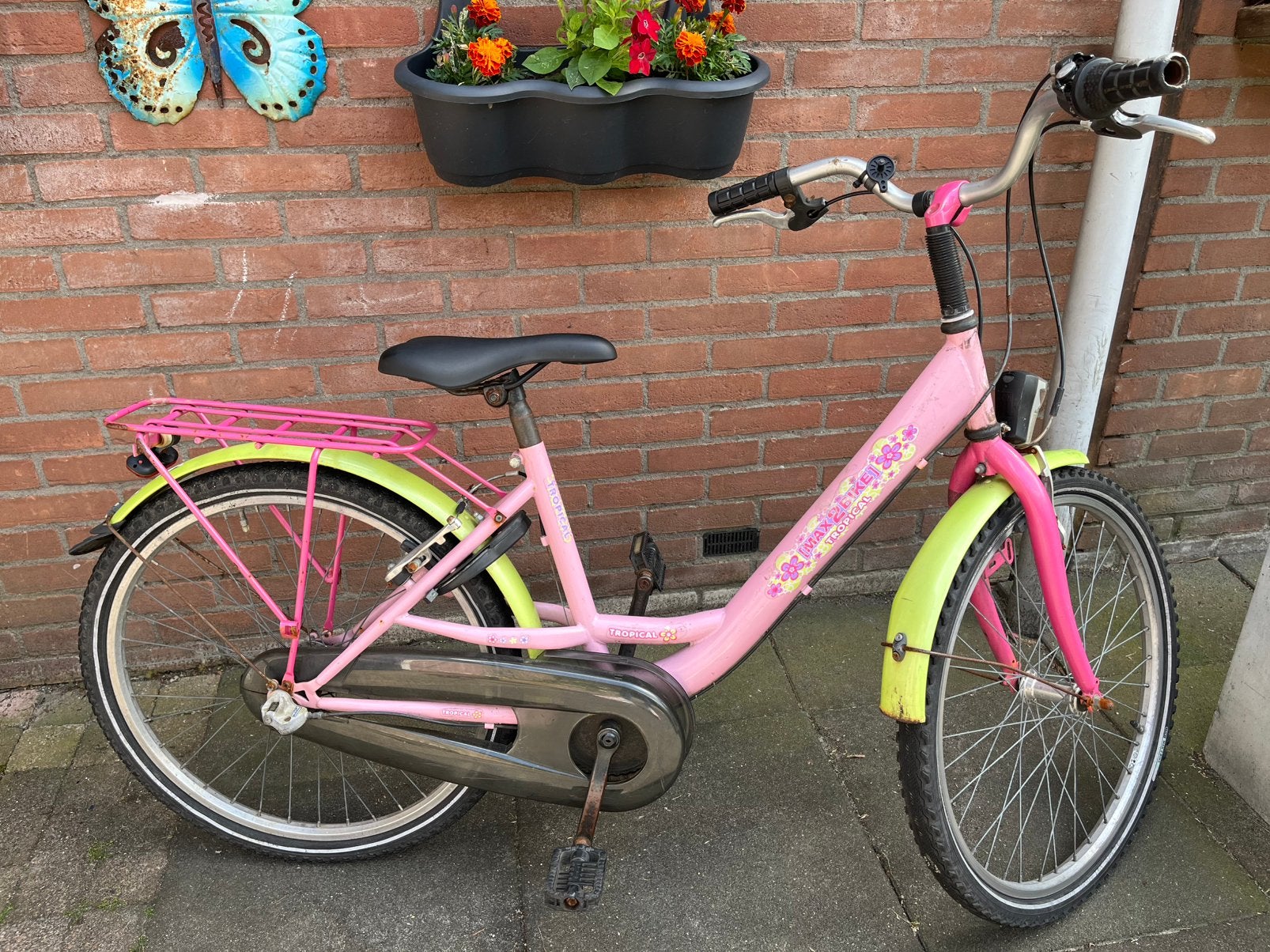 Meisjes fiets 24 inch, Fietsen en Brommers, Ophalen, Gebruikt, Terugtraprem, 24 inch