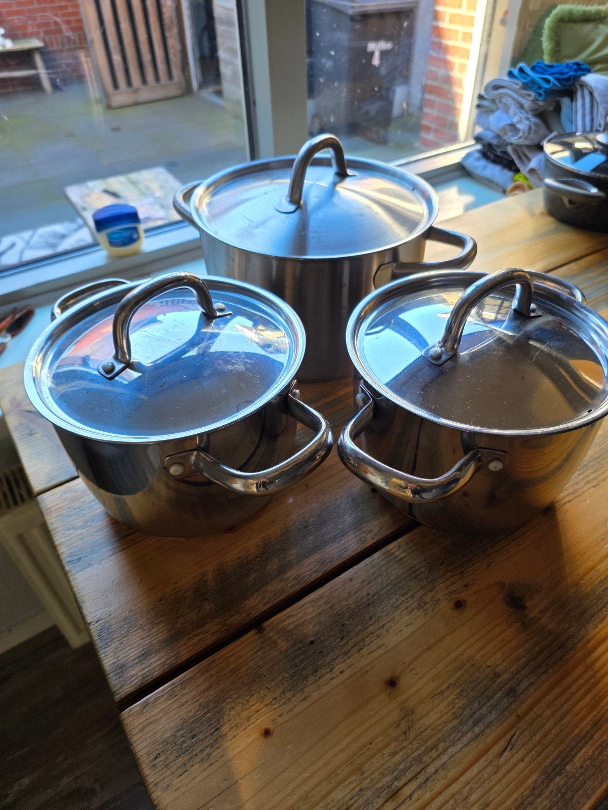 Rvs pannenset/ Messenset, Ophalen, Gebruikt, Rvs, Pannenset