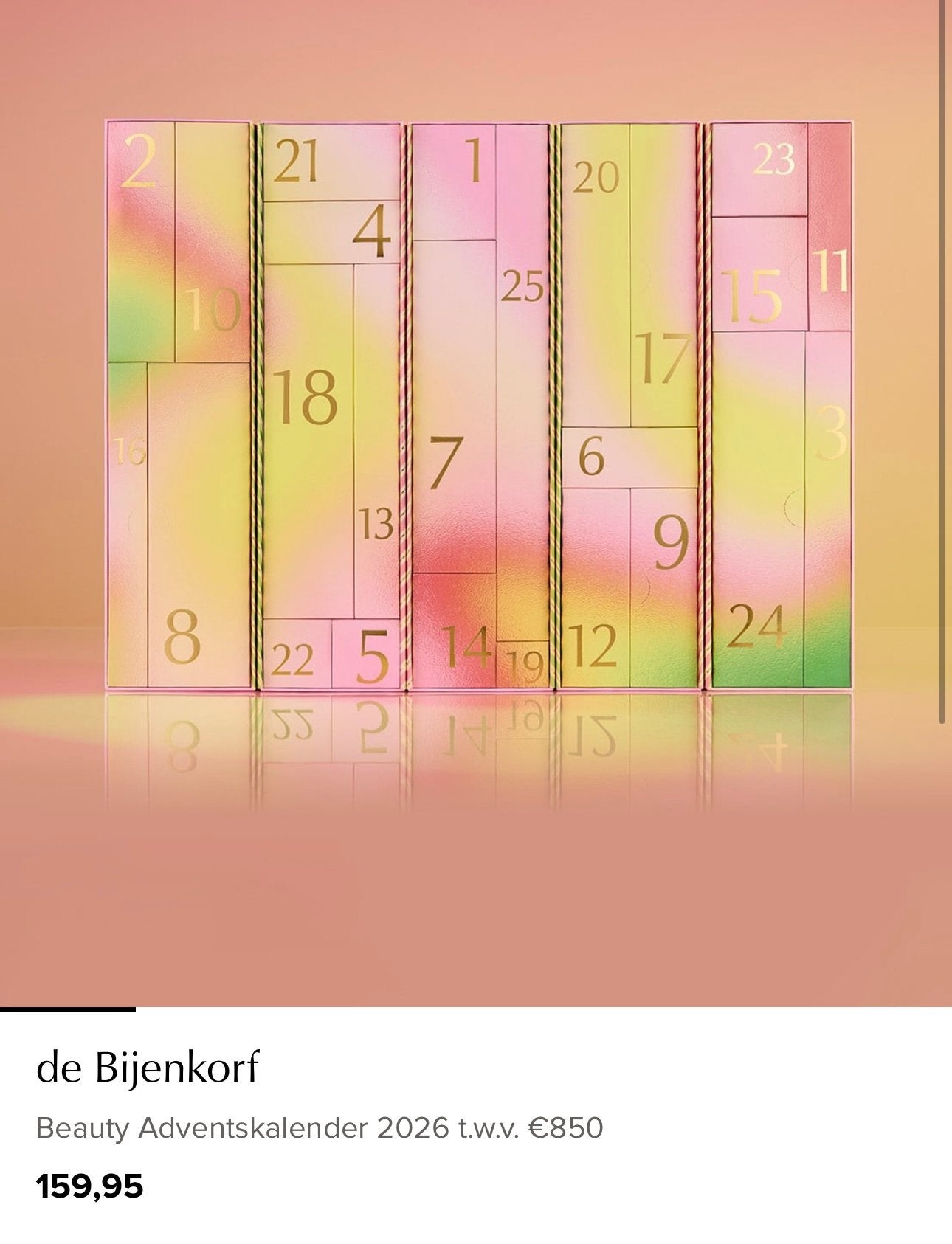 Bijenkorf Adventkalender ongeopend, Gehele gezicht, Nieuw, Ophalen of Verzenden, Make-up